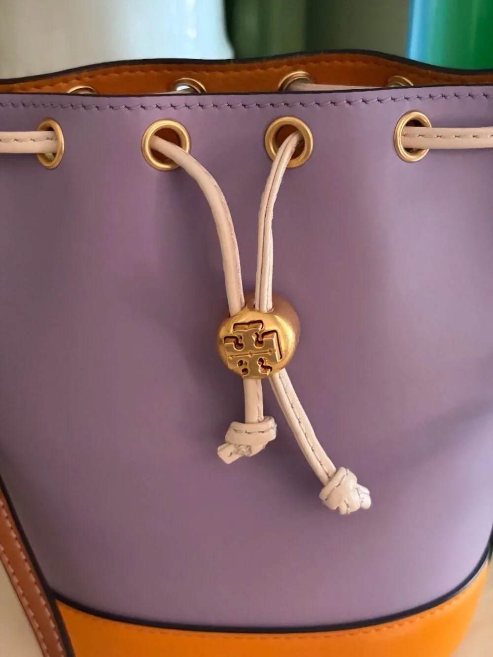 Tory Burch Colorblock Bucket Bag Multicolor Summer Crossbody Tote - Picture 3 of 15